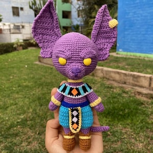 Bill Anime Mönster Amigurumi Bill Virkmönster, Bill Docka, Dragon Ball Amigurumi ENGELSKA & SPANSKA