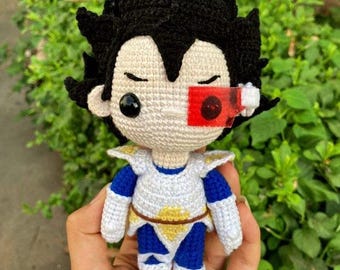 Anime-mönster Amigurumi PDF Vegeta Virkmönster Vegeta, Vegeta-docka, Dragon Ball Amigurumi SPANSKA och ENGELSKA