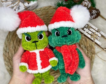 Virkmönster Julgrön skurk Amigurumi Grön skurk Virkad Grön Alf Jul Grön skurk Mönster på ENGELSKA
