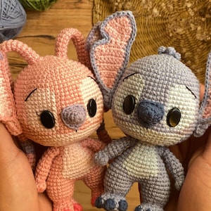 2in1 PDF CROCHET PATTERN Jumbo Stitch & Outfit, Angel and Scrump Doll | amigurumi blue alien pattern| Disney Lilo and Stitch