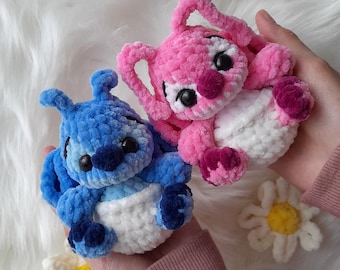Virkmönster för Stitch Angel – Little Monsters Amigurumi Plush Toy Duo (PDF-nedladdning)