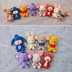 8in1- winnie the POOH and friends crochet pattern English & Spanish Step By Step PDF PATTERN