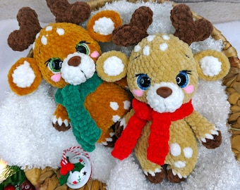 Virkmönster för amigurumi av renar, virkmönster för hjortar: Festlig juldekoration (PDF-mönster)