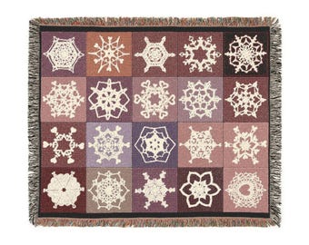 Valentine Snowflake Love Woven Blanket