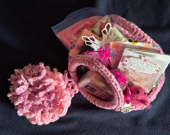 Handmade and Curated Pinktober-themed Gift Basket
