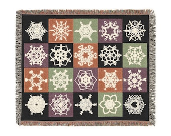 Spooky Halloween Colors Snowflake Love Woven Blanket