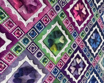 Framed Hearts Fleece Throw