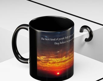 Sunset Over Clouds Friendship Mug | Accent Coffee Mug 11oz 15oz