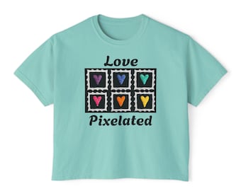 Love Pixelated Tee | Rainbow Heart Pixel Art