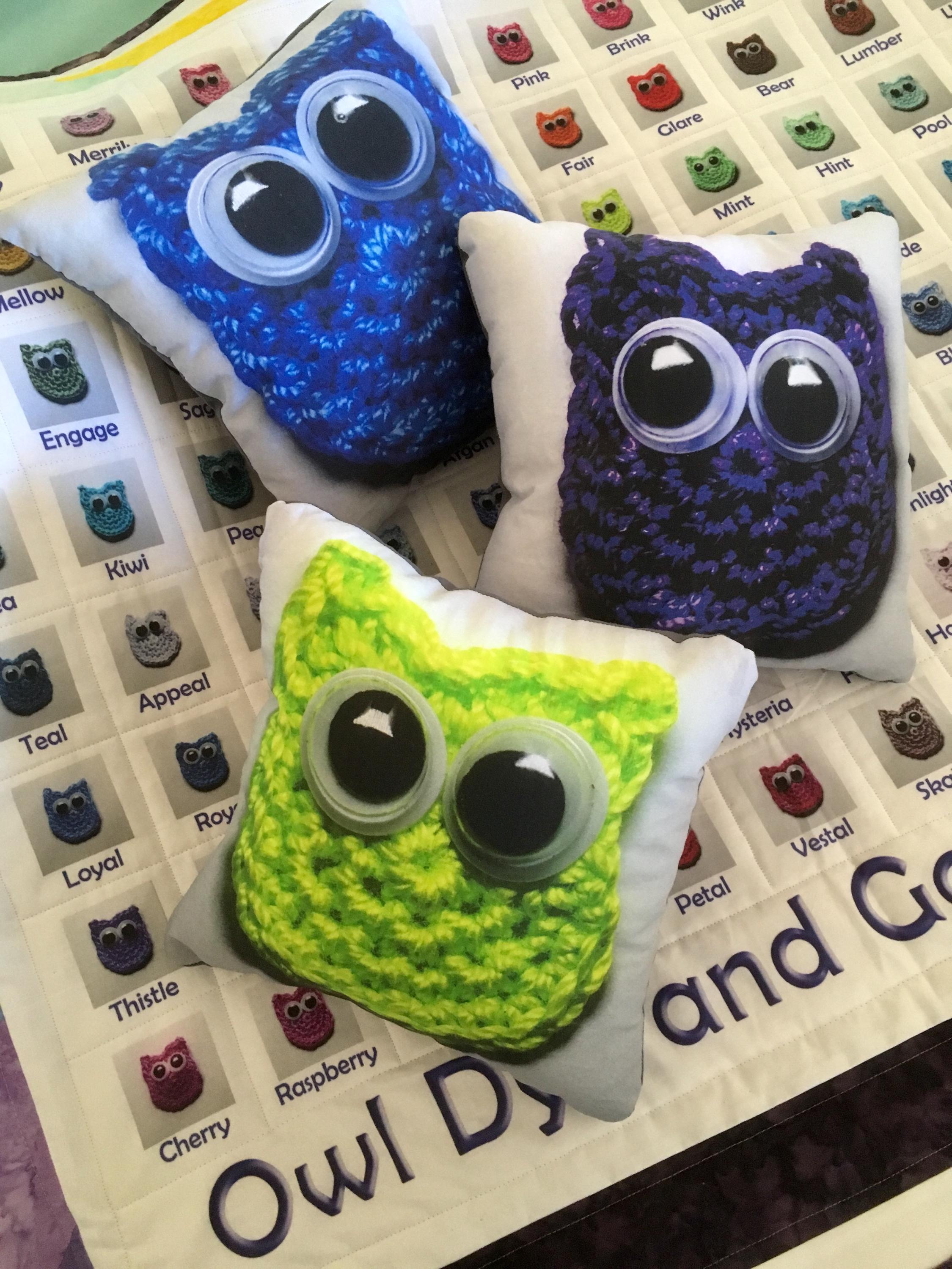 Owl Dye and Go To Heaven Lap Quilt and Pillows