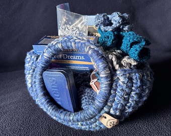 Handmade Denim Blue Gift Basket