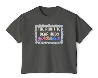 The Right to Bear Hugs Cropped T-Shirt | Lace Frame, Rainbow Bears