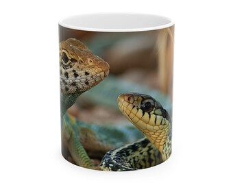 Showdown Reptile Coffee Mug | Lizard and Snake Wildlife Ceramic Mug