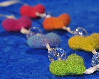 Crocheted Rainbow of My Heart Necklace