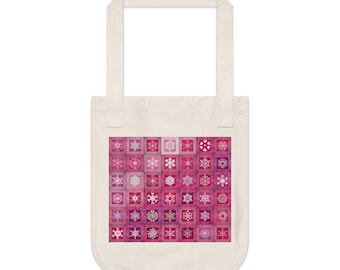 Snowcatcher Heartflakes Organic Canvas Tote Bag