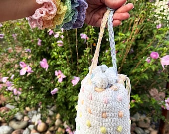 Pastel Rainbow Purse Handbag and Scrunchie Set
