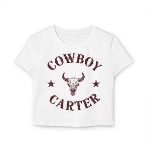 カウボーイ カーター レディース ベビー T シャツ、トレンディなクロップトップ、ウエスタン スタイル シャツ、彼女へのギフト、夏服、カジュアルウェア