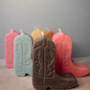 Cowboy/Cowgirl Boot Soy Wax Scented Pillar Candle