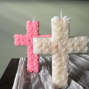 Christian Rose Cross Candle