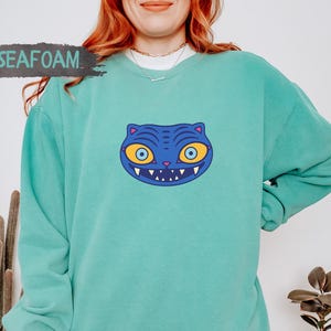 Comfort Colors® Demon Hunter Tiger Derpy Sweatshirt, Rumi Zoey Huntrix Long Sleeve, Comfort Colors Anime Sweatshirt, Saja Boys Kpop Shirt