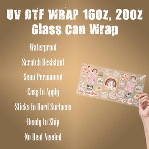 Custom UV DTF Wraps | 22&quot; Gang Sheet Stickers | Glass Cup Decals | Peel Stick UV Transfer | No Heat Needed | High Quality | 22 Inch Wraps