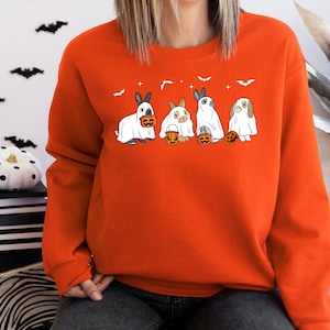 Cute Rabbit Ghost Halloween Sweatshirt, Ghost Bunny Shirt, Spooky Rabbit Sweater, Halloween Vibes Shirt, Spooky Season Shirt, Halloween Gift