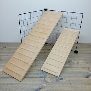 Wooden Ramp for Guinea Pigs, Rabbits & Chinchillas – Small Animal Cage Accessory – Handmade Pet Climbing Ramp Bridge