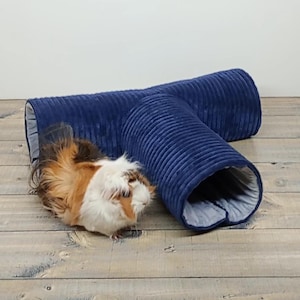 Guinea Pig Tunnel – 3-Way Fleece Hideout | Cozy Guinea Pig Toy & Cage Accessory