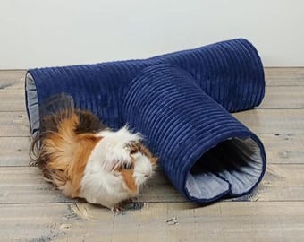 Guinea Pig Tunnel – 3-Way Fleece Hideout | Cozy Guinea Pig Toy & Cage Accessory