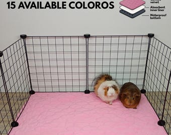 Guinea Pig Fleece Cage Liner – Washable Quilted Bedding for C&C and Midwest Cages, Reusable Waterproof Mat for Rabbits and Hedgehogs