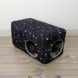 Cozy double cube guinea pig house, accessories for small pets, guinea pig cage accessories, hedgehogs house.