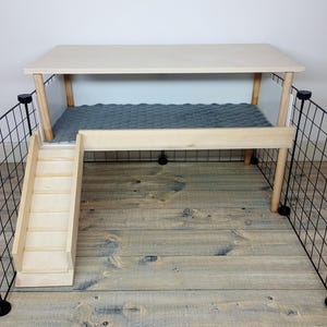 Guinea Pig Cage Extension: Birch Plywood Enclosure with Velvet Mat