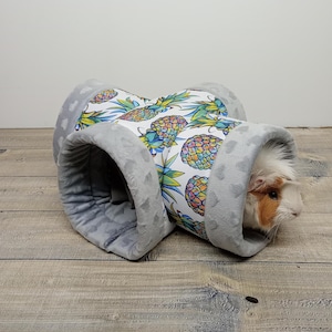 Adorable handmade small pet tunnel for Guinea Pig and Hedgehog, guinea pig cage accessories.