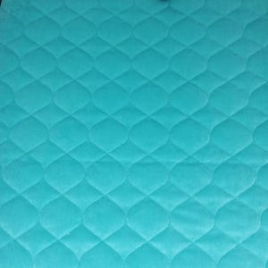 May include: A turquoise blue quilted cage liner with a diamond pattern. The liner is made of a soft, durable material and is designed to protect the bottom of the cage from dirt and debris.