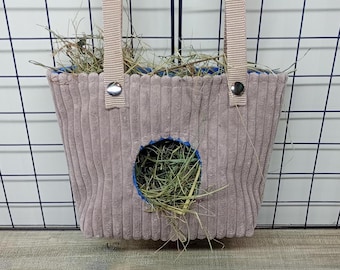 Hay feeder for Guinea Pigs, Rabbits & Chinchillas – Handmade small pet hay bag