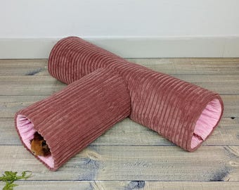 Cozy tunnel for guinea pigs, hedgehogs, chinchillas & bunnies, tunnel with 3 entrances