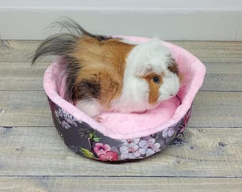 Rundes Meerschweinchenbett - Weiche Fleece-Bettwäsche & gemütliches Käfigzubehör für kleine Haustiere