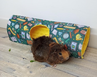 Tunnel with a hole, long tunnel for playing, hideout, safe shelter, guinea pig house, chinchilla toy, comfortable bedding