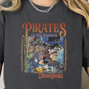 Vintage Pirates Of The Caribbean Comfort Colors Shirt, Mickey Pirates Shirt, Mickey Caribbean Shirt, Disney Pirate Shirt, Family Trip Shirt