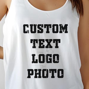 Custom Text Unisex Tank Top, Personalized Tank Top, Custom Sport Team Tank Top, Design Your Own Tank for Men & Women, Custom Sport Racerback