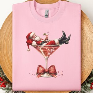 Christmas Martini Sweatshirt, Santa&#39;s Hot Mess Sweatshirt, Funny Christmas Sweater, Christmas Martini Sweatshirt, Santa Christmas Sweatshirt