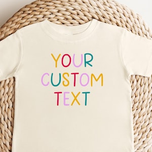 Retro Custom Text Kids Shirt, Personalized Toddler T-Shirt, Custom Baby Bodysuit, Your Text Printed Children’s Tee, Custom Kids Gift Sweater