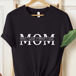 Personalized Mom Shirt, Shirt with Kids Names, Mother’s Day Shirt, Mom Appreciation Shirt, Gift for Mom,  Mother&#39;s Day Gift, Mom Life Shirt