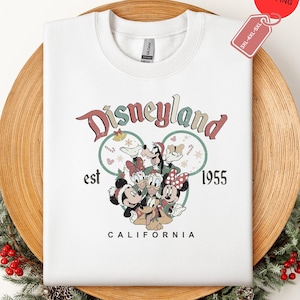 Mickey and Friends Christmas Sweatshirt,  Disneyland Est. 1955 Shirt,Vintage Disneyland Christmas Sweatshirt,Christmas Family Shirt,Xmas Tee
