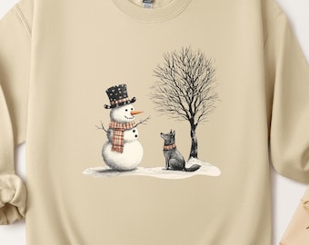 Christmas Snowman Sweatshirt, Christmas Sweater, Snowman Shirt, Snowman Shirt, Christmas Crewneck,  Cute Dog Christmas Shirt, Dog Lover Gift