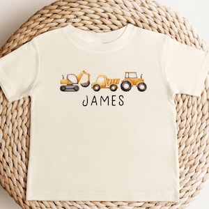 Personalized Construction Truck Shirt, Custom Equipment Tee for Kids, Toddler Dump Truck Shirt, Boys Construction Birthday Gift Shirt