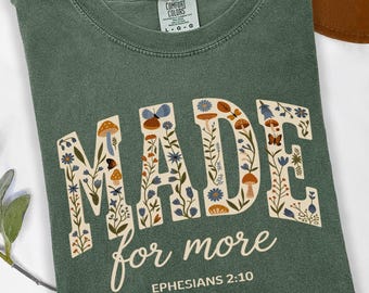 Bible Verse T-Shirt, Comfort Colors Christian Women's Tee, Faith & Grace, Jesus Shirt