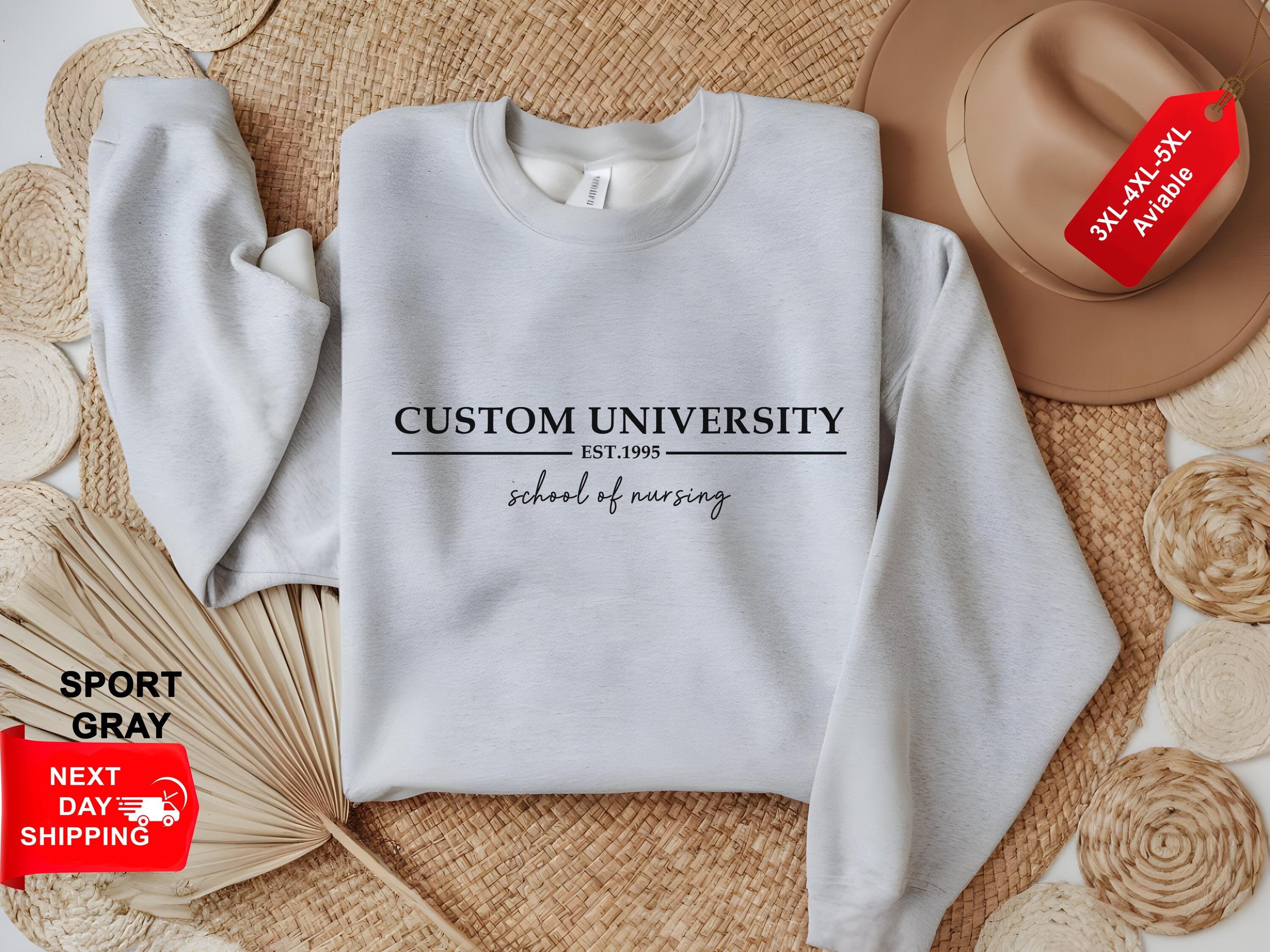 Custom University Sweatshirt, School Name Sweat, Personalized University Gift, Personalized Collage Name Sweatshirt, Woman Collage Sweater