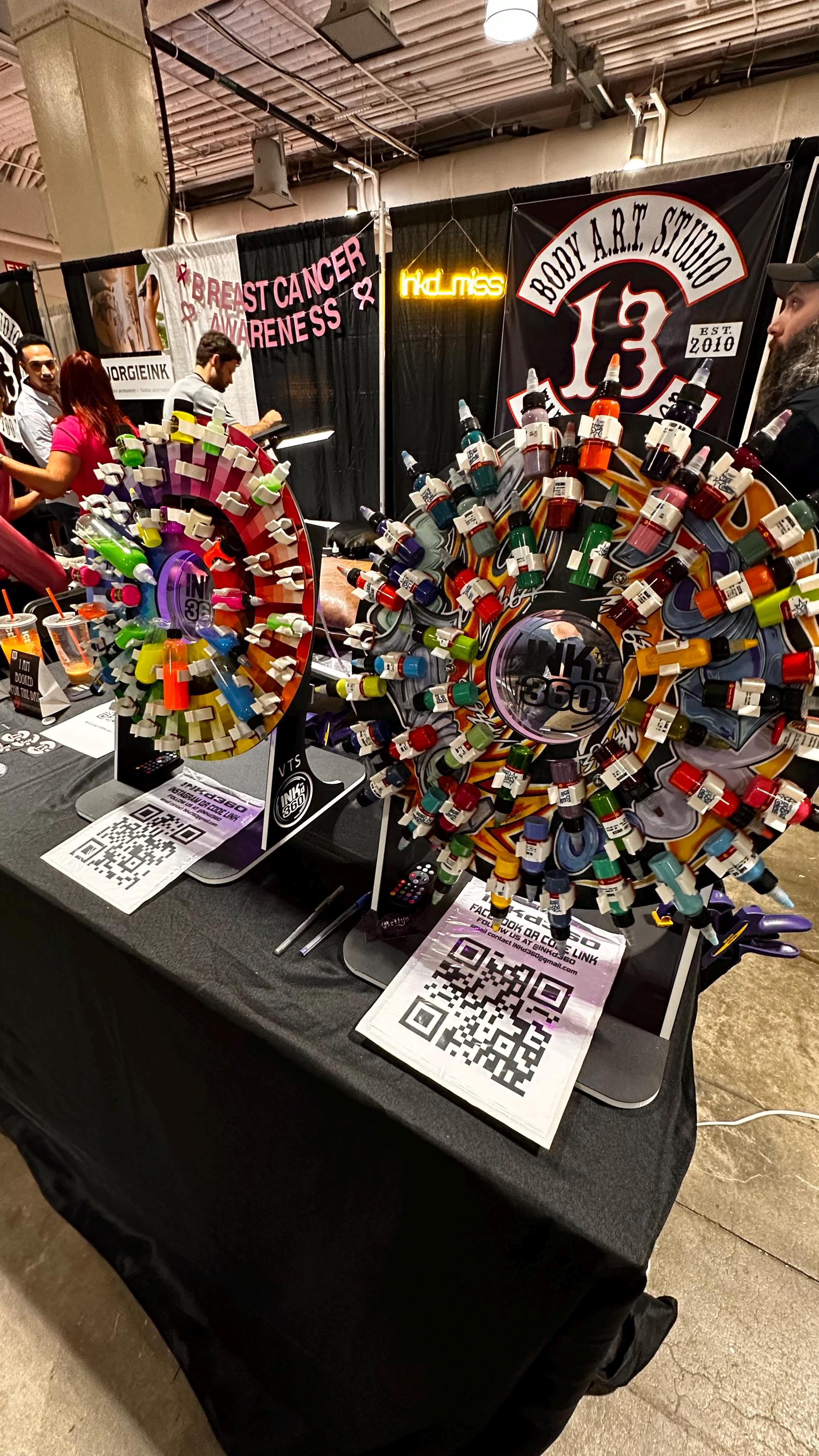 Inkd360 Tattoo Ink Wheel Motorized Rotary Display Tattoo Ink and Paint ...