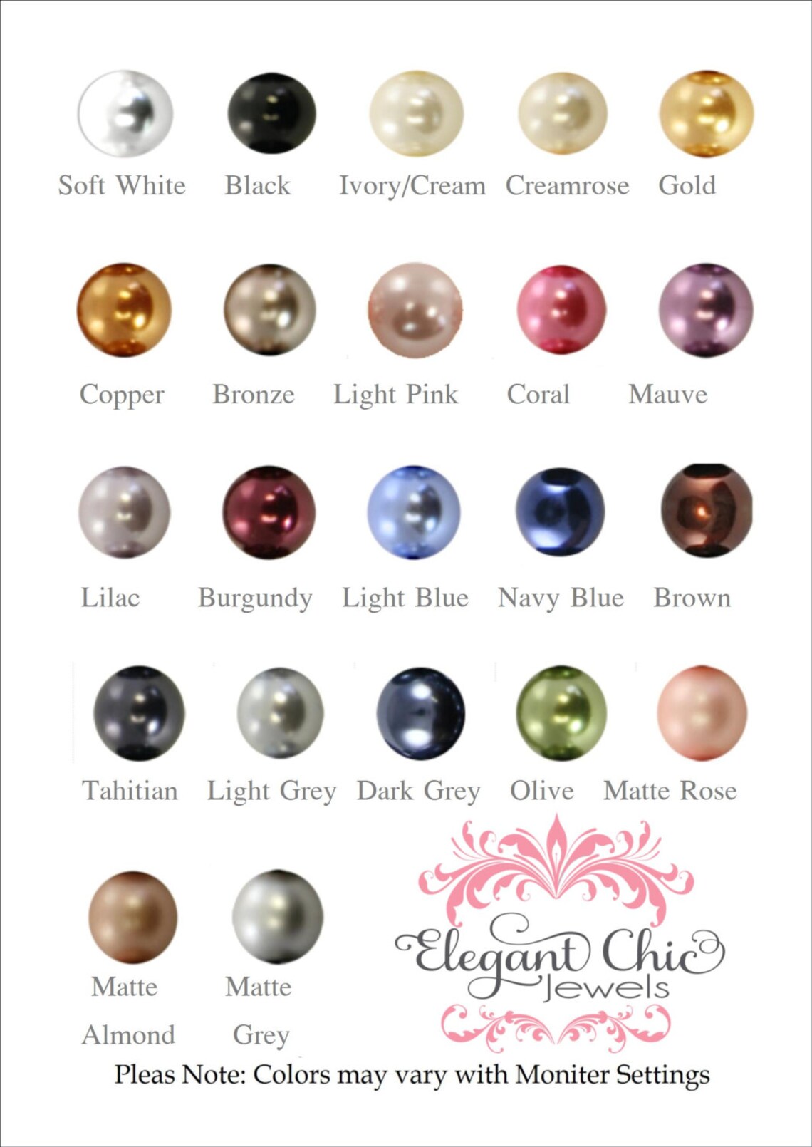 Custom Bouquet Charm with a Pearl Drop Pick your color Etsy